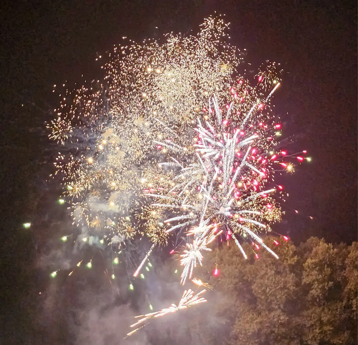 Feu d'artifice soirée moules frites