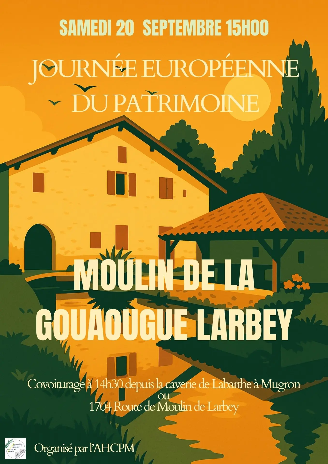 Flyer Moulin de la Gouaougue - organisé par l'AHCPM