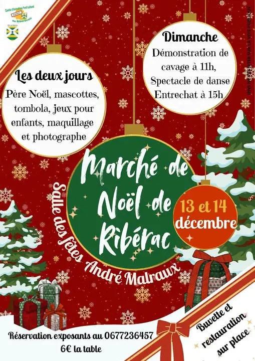 Marché de Noël Ribérac 13 & 14 décembre