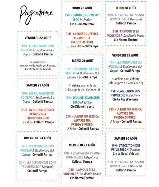 Programme Festival Pampa 2025