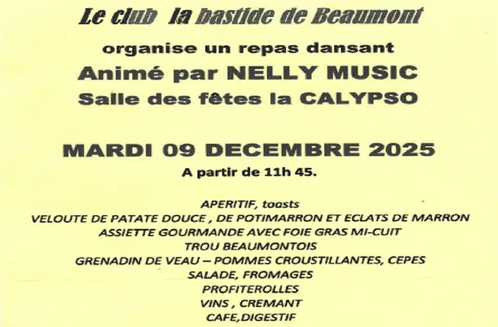 Repas dansant Beaumont du Perigord