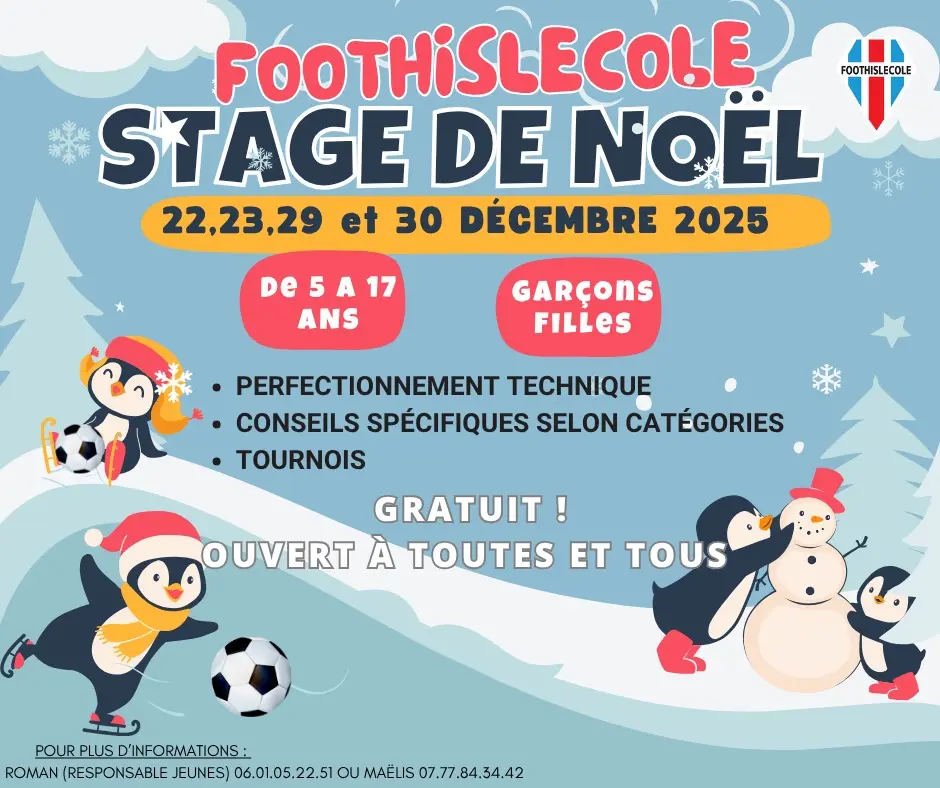Affiche Stage de Noël Foothislecole