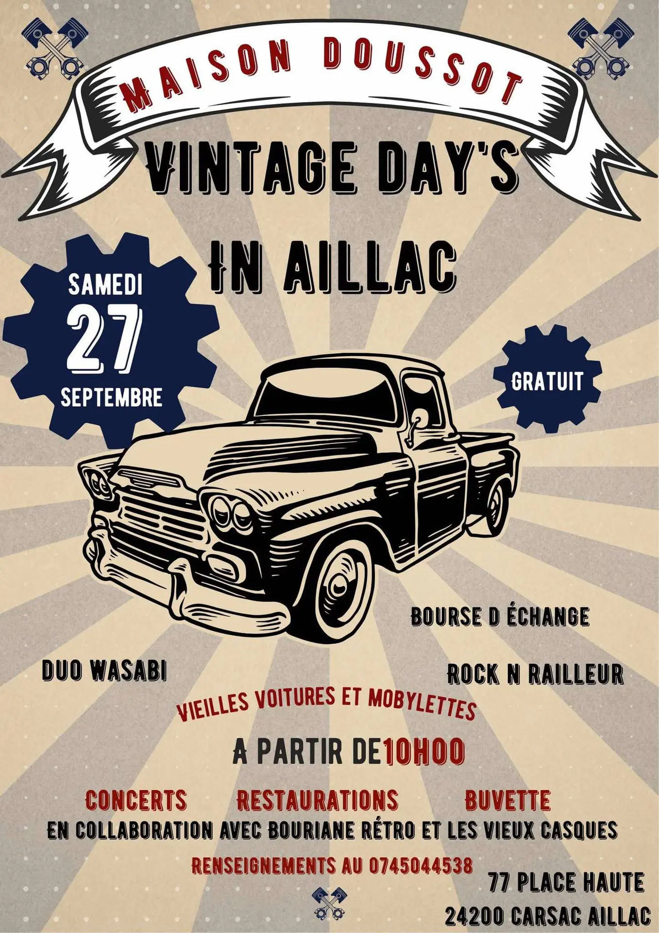 Vintage days Maison Doussot 27 septembre