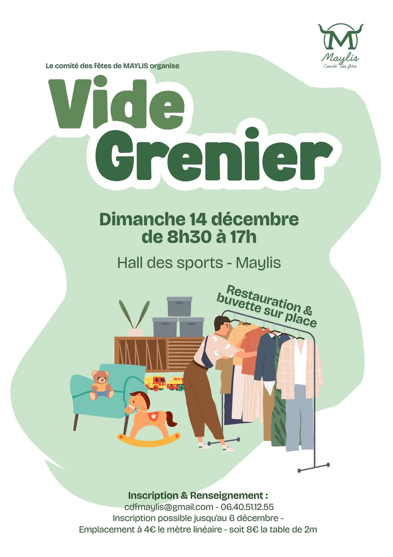 Vide grenier Maylis 14 DEC