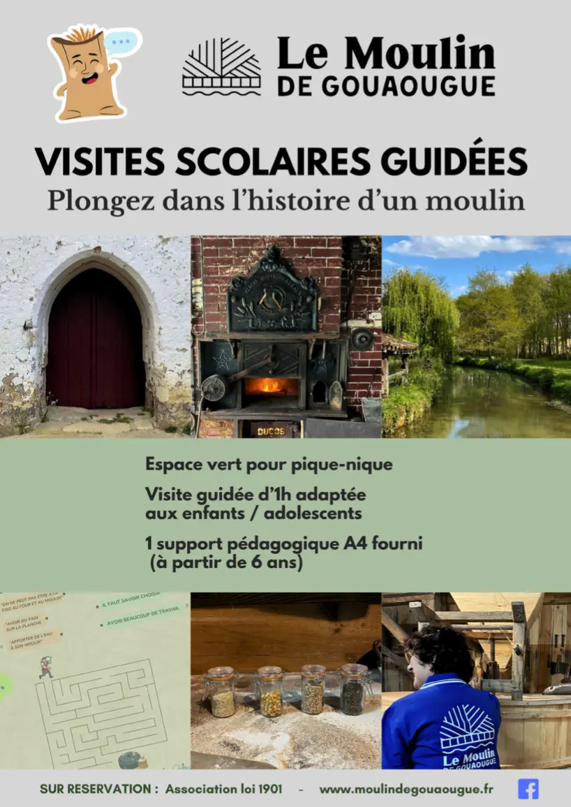 Visites moulin de la Gouaougue 17 + 18 mai