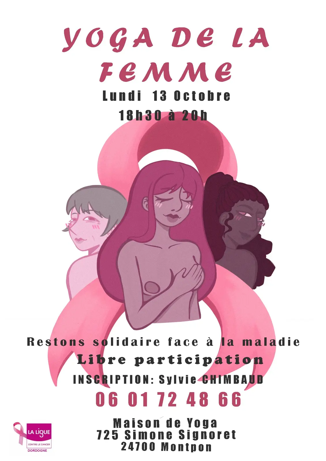yoga-femme-octobre-rose-montpon-vallee-isle-dordogne-perigord