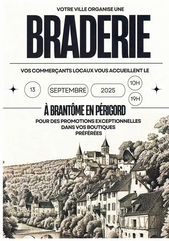 braderie commerçants Brantôme 13.09.25