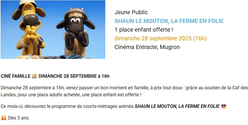 ciné famille 28 SEPT