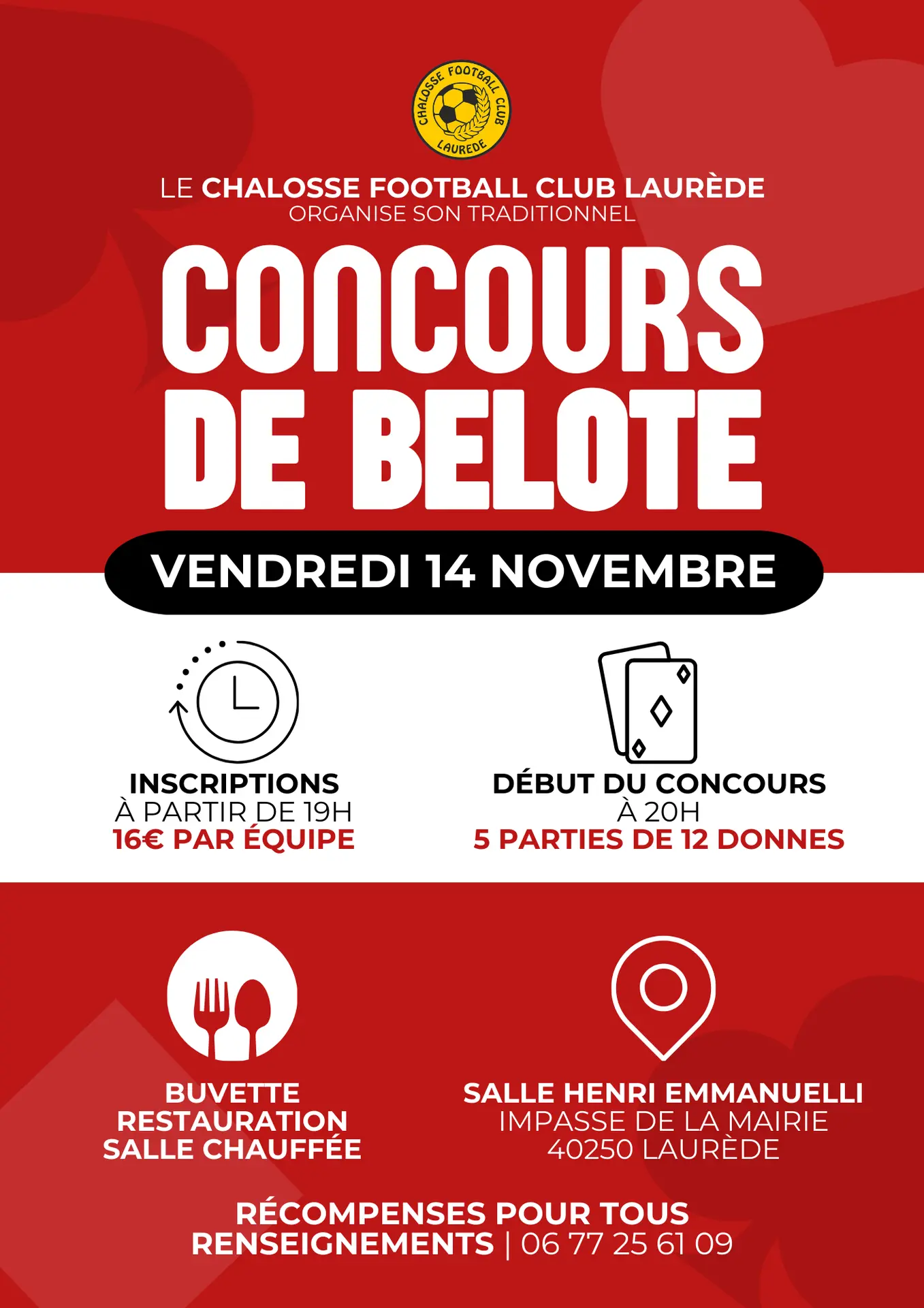 concours de belote 14 NOV