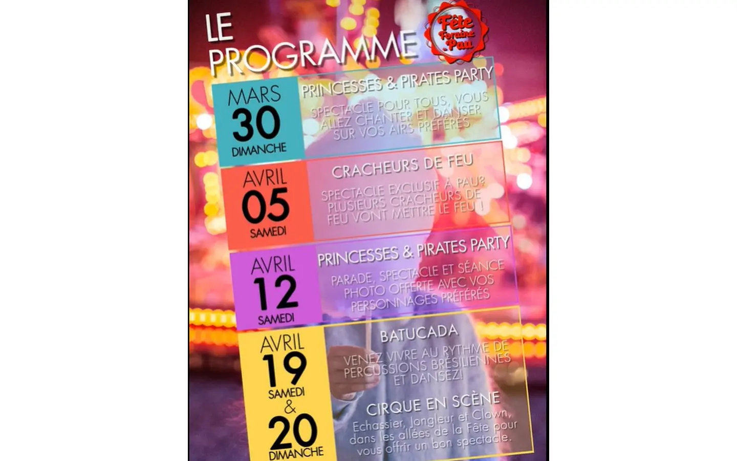 fete foraine programme
