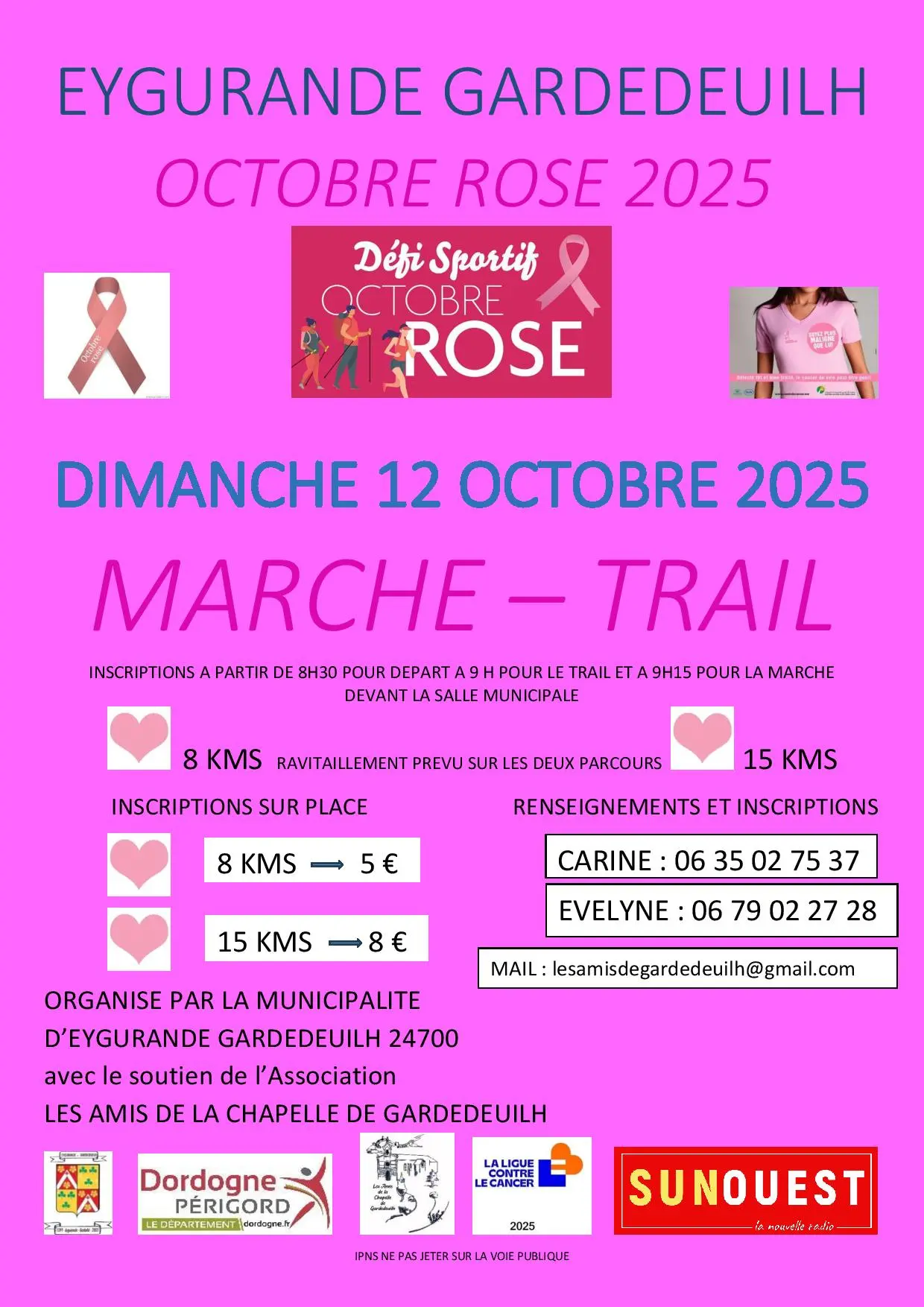 Rando-trail-octobre-rose-Eygurande-vallee-isle-perigord