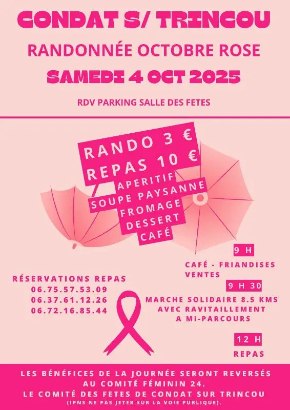 randonnée octobre rose Condat 04.10.25