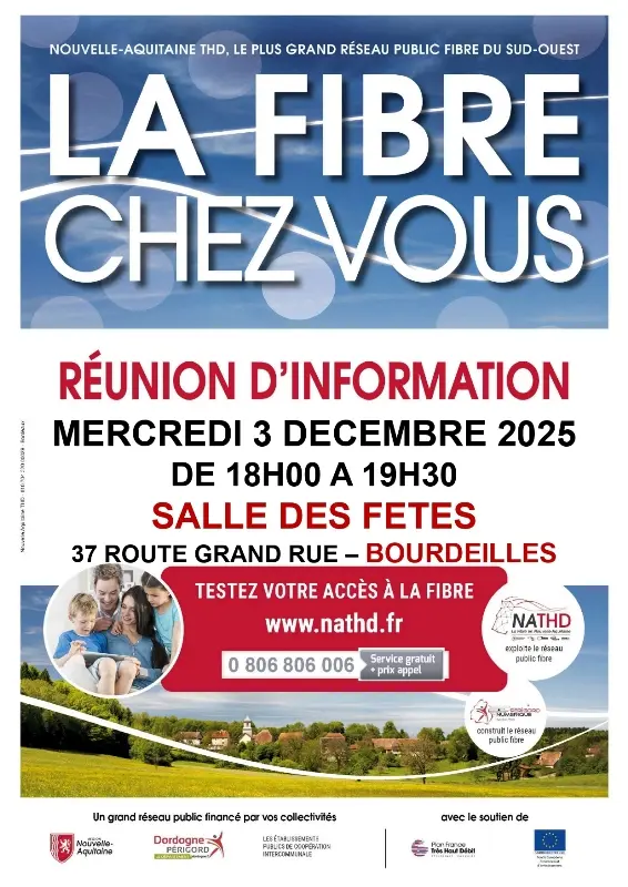 réunion d'information la fibre chez vous 03.12.25 Bourdeilles
