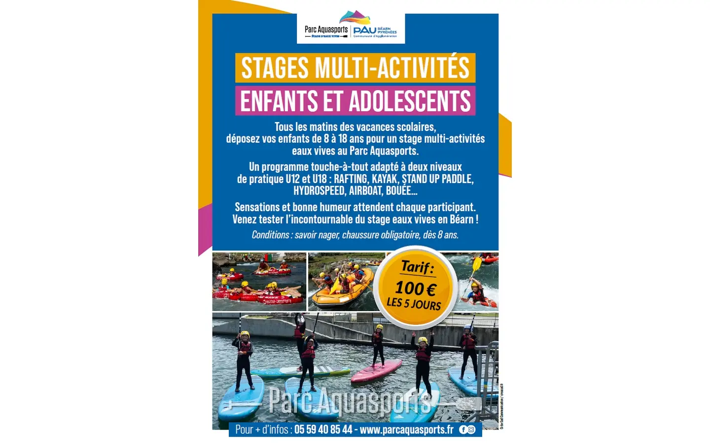 stage multi activités parc aquasports