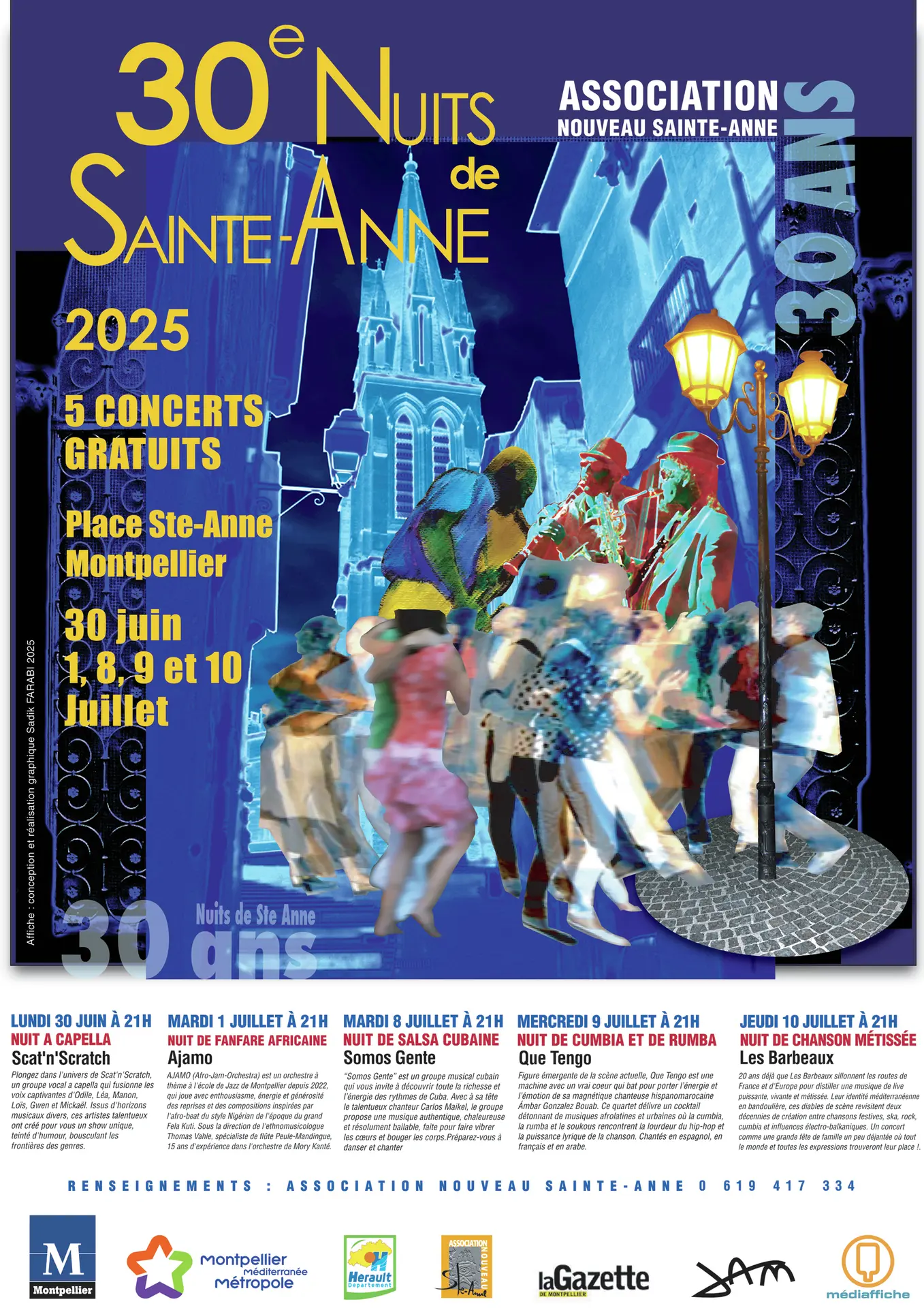 Affiche A5 30 Nuits Ste 2025