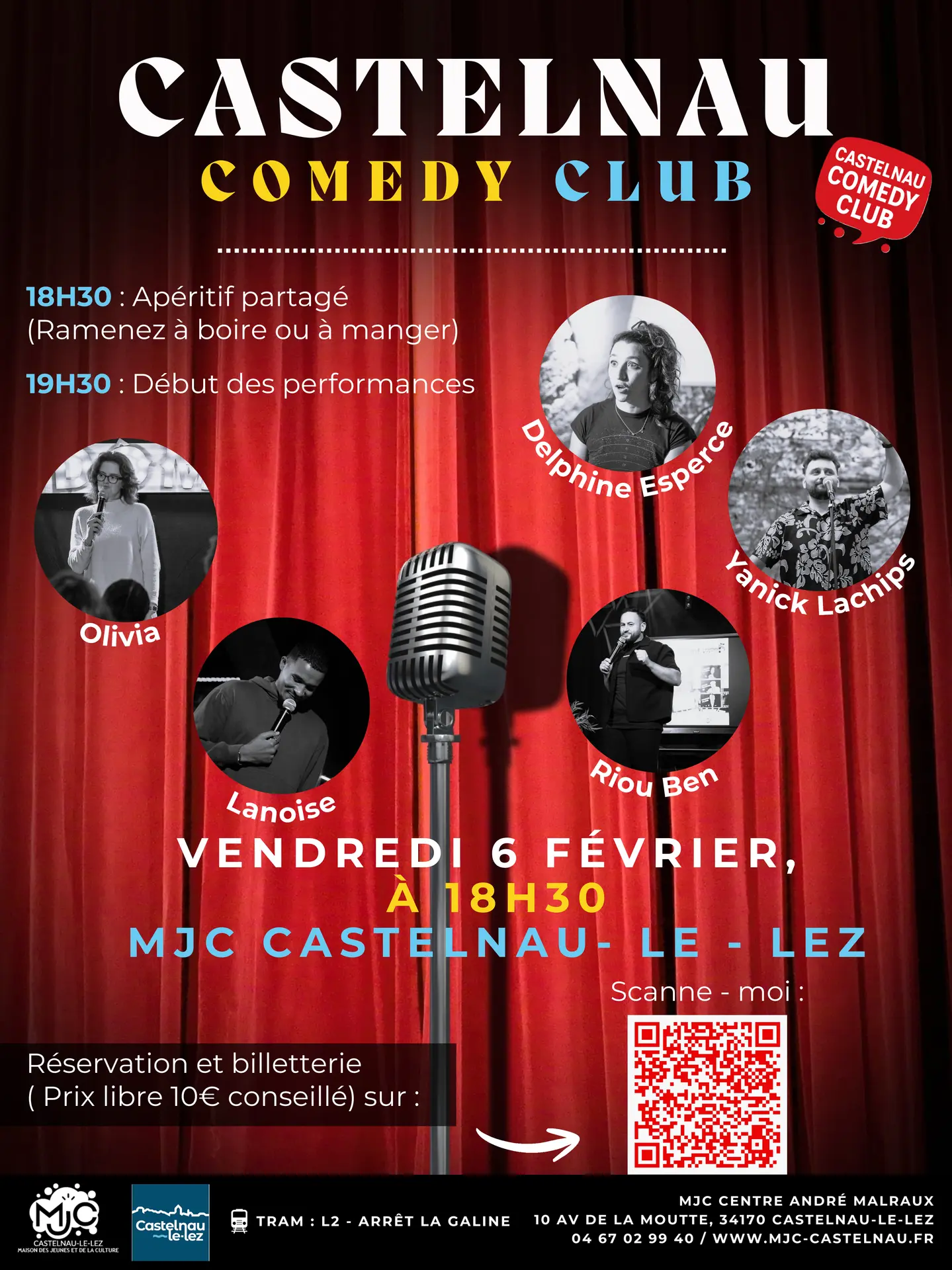 Black and Red Vintage Stage Comedy Sign  - 1