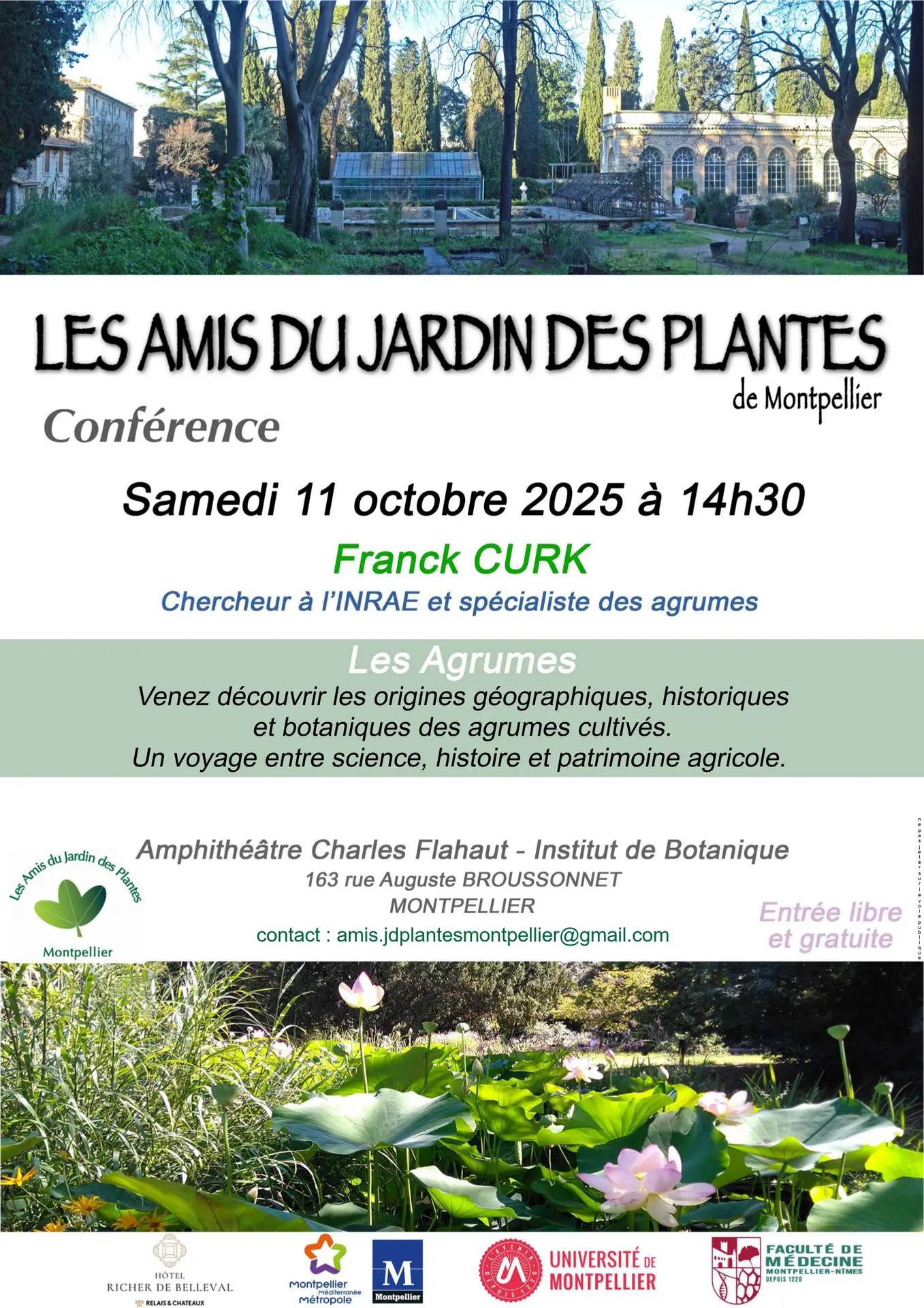 Affiche Conférence 22 novembre 2025 AMIS du JARDIN des PLANTES - MONTPELLIER_page-0001 (1)
