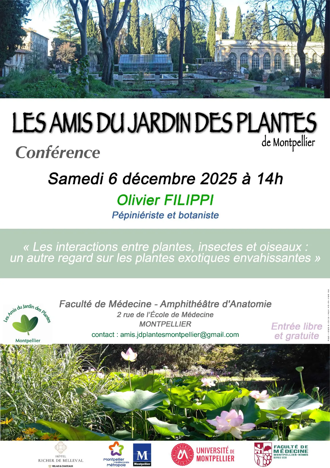 Affiche-Conférence-6-décembre-Olivier-FILIPPI-Intéractions-entre-plantes-insectes-et-oiseaux-Amis-du
