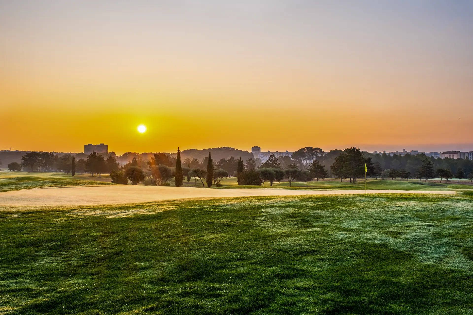 Hôtel Golf Fontcaude coucher du soleil