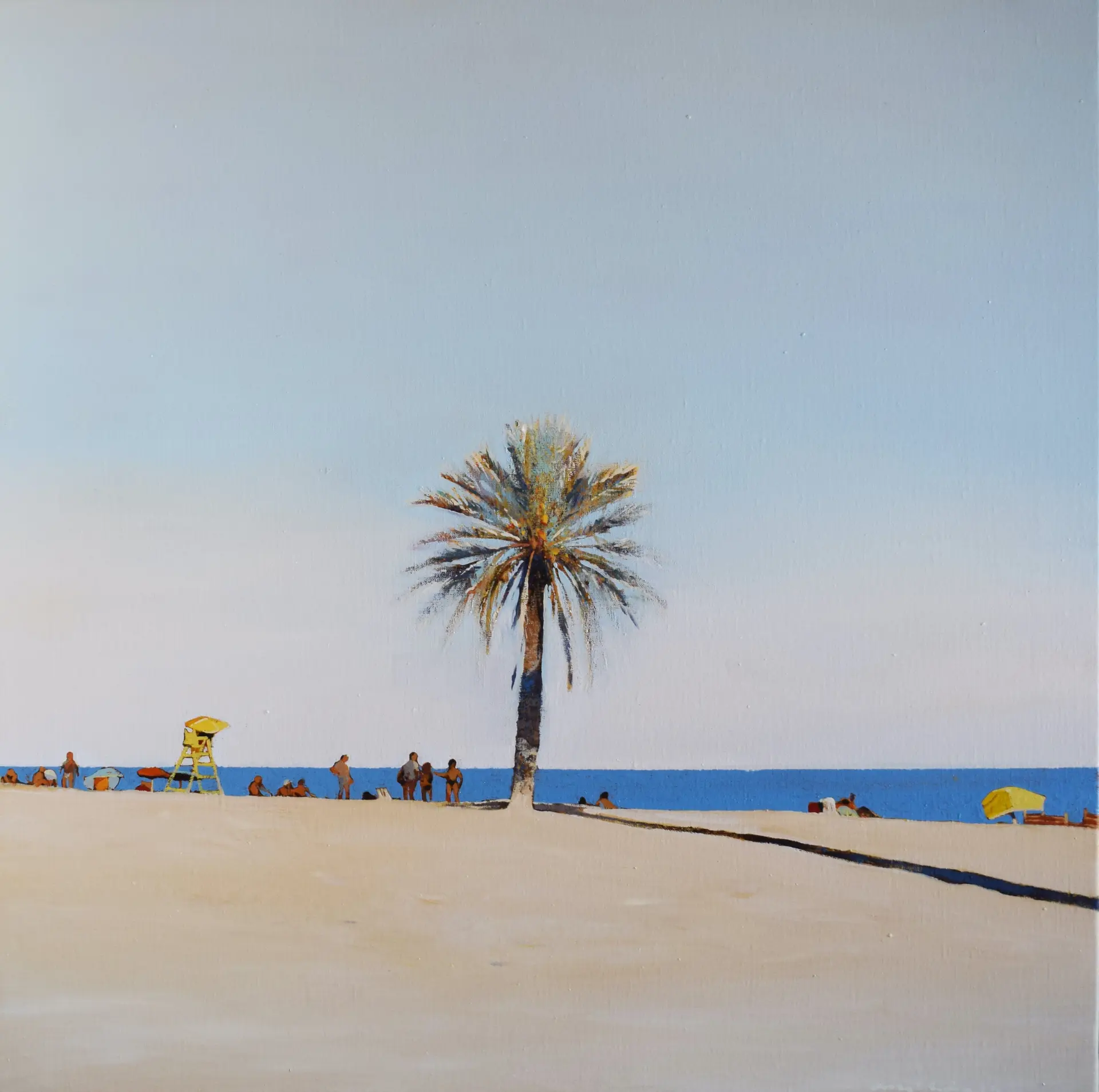 « Les deux palmiers » huile sur toile (89 x 89 cm)