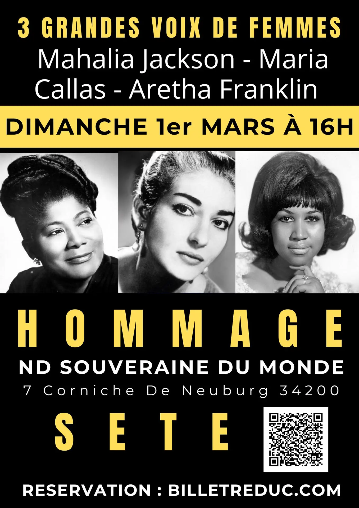 HOMMAGE AUX 3 GRANDES VOIX DE FEMMES : ARETHA FRANKLIN - MARIA CALLAS - MAHALIA JACKSON