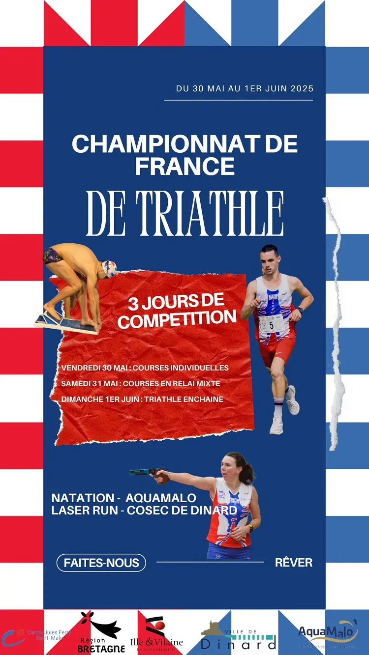 Promotion Championnats Équipe de France Féminine Football Publication Instagram en Bleu foncé Blanc Rouge style Vif Géométrique Grunge - 1