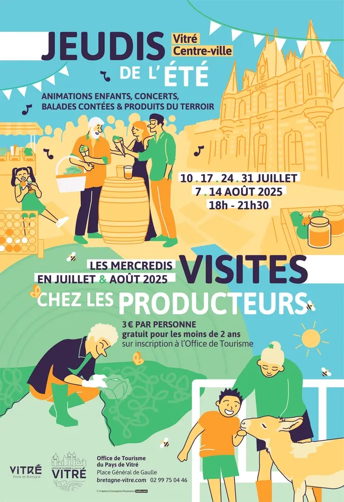 Affiche Jeudis de l'Été et Visites chez les Producteurs 2025