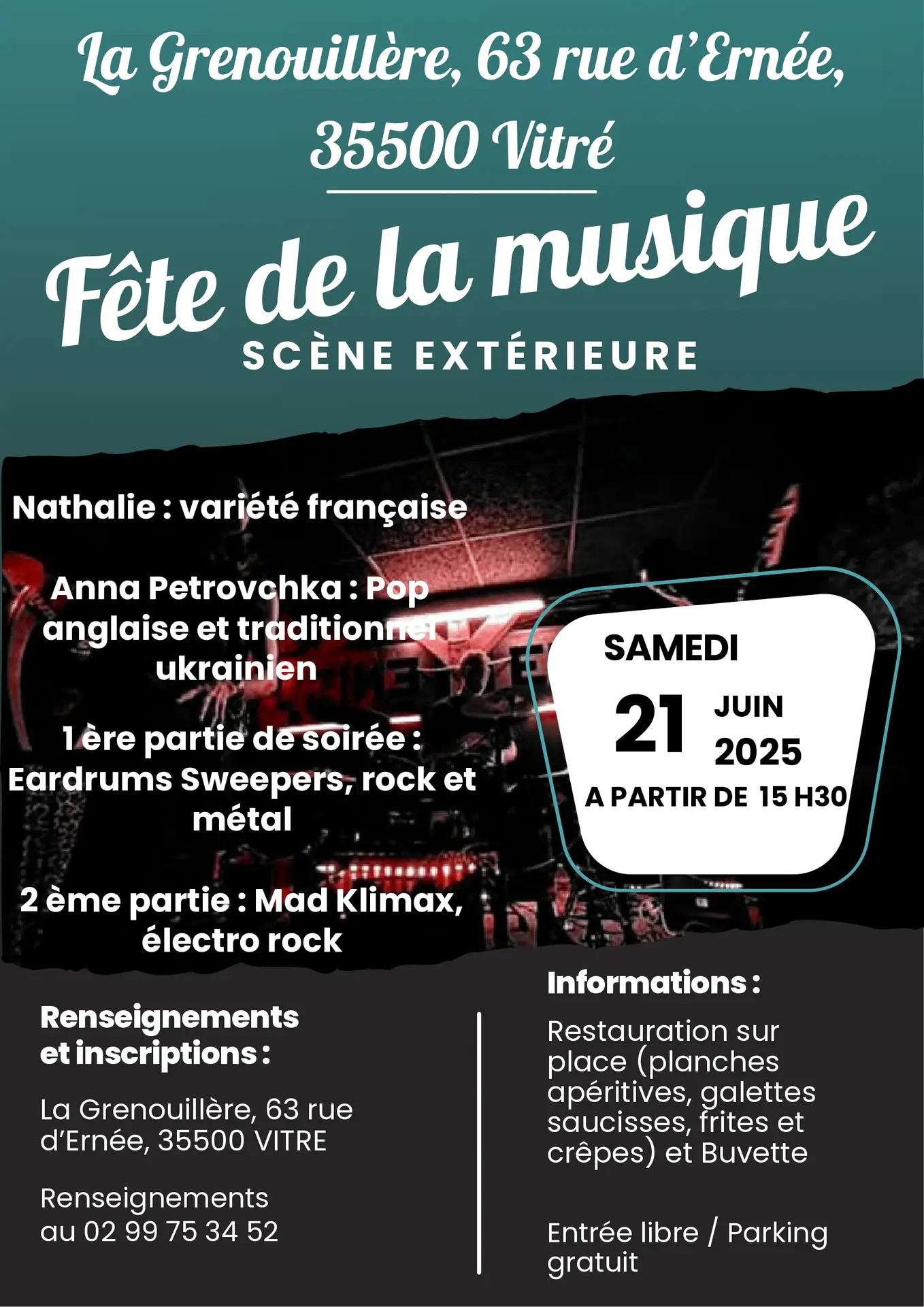 Fête de la musique - Vitré La Grenouillère - 21 juin