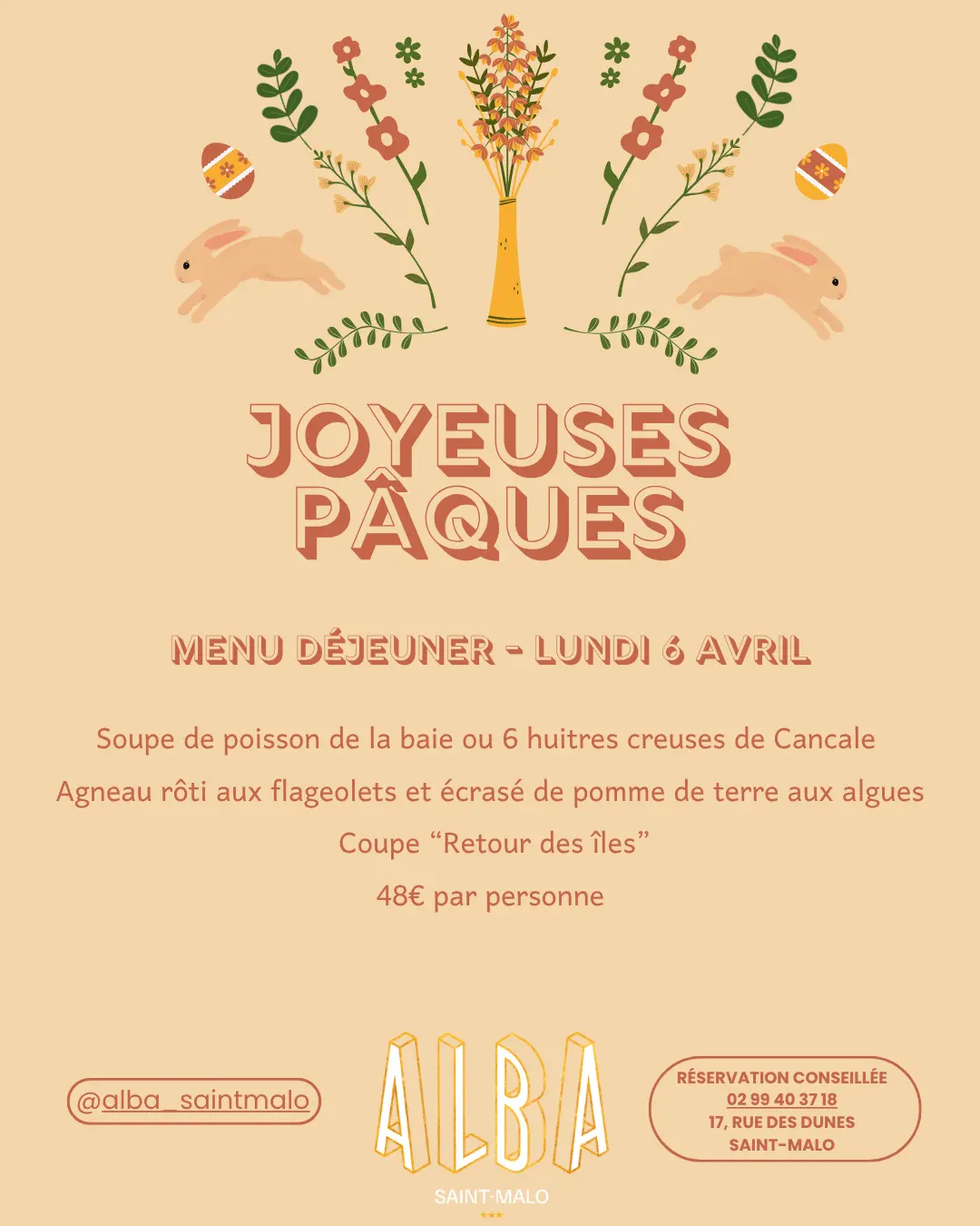 Déjeuner Pâques Hotel Alba