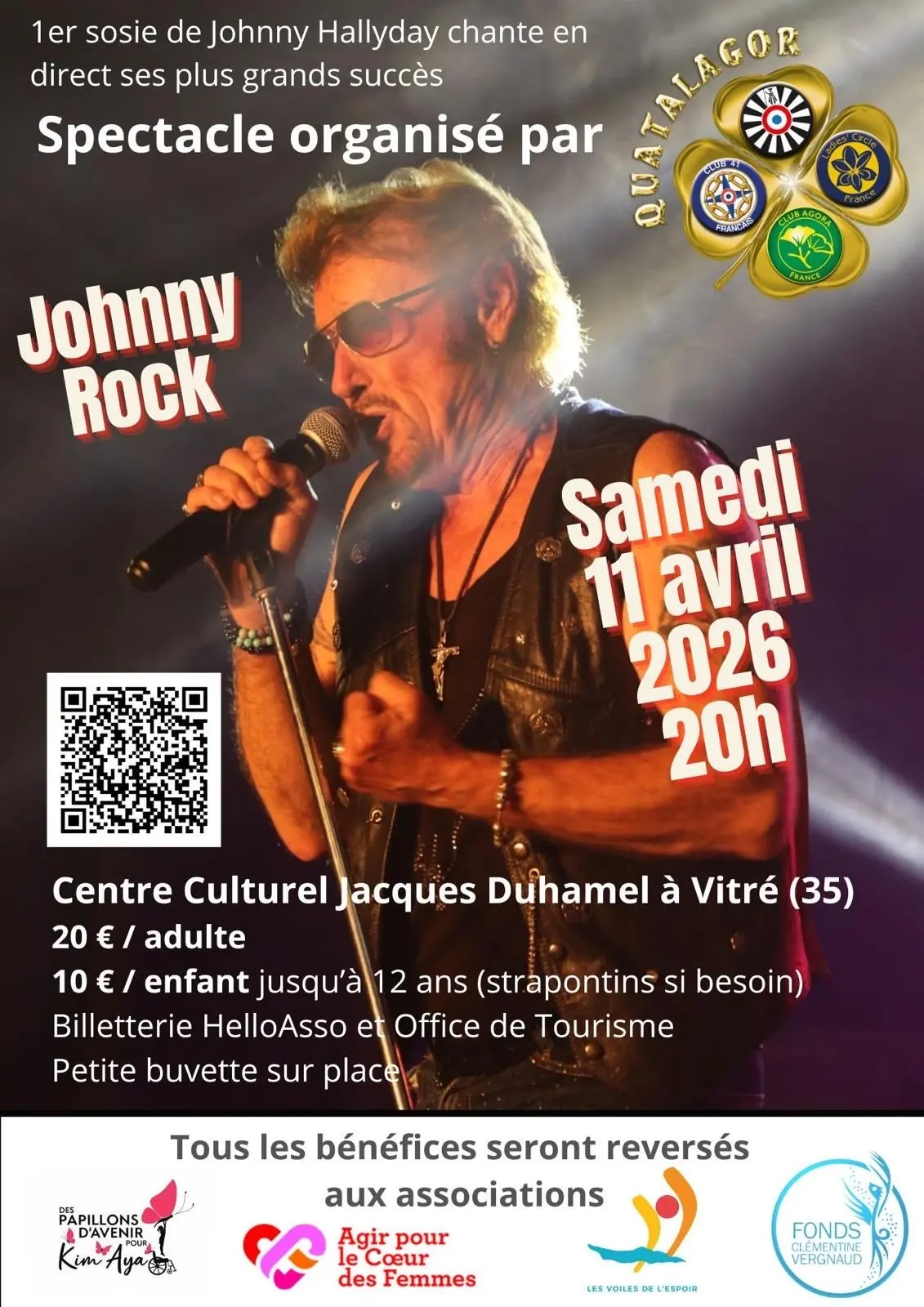 Concert Johnny Rock - 11 avril 2026 - Centre Culturel Jacques Duhamel