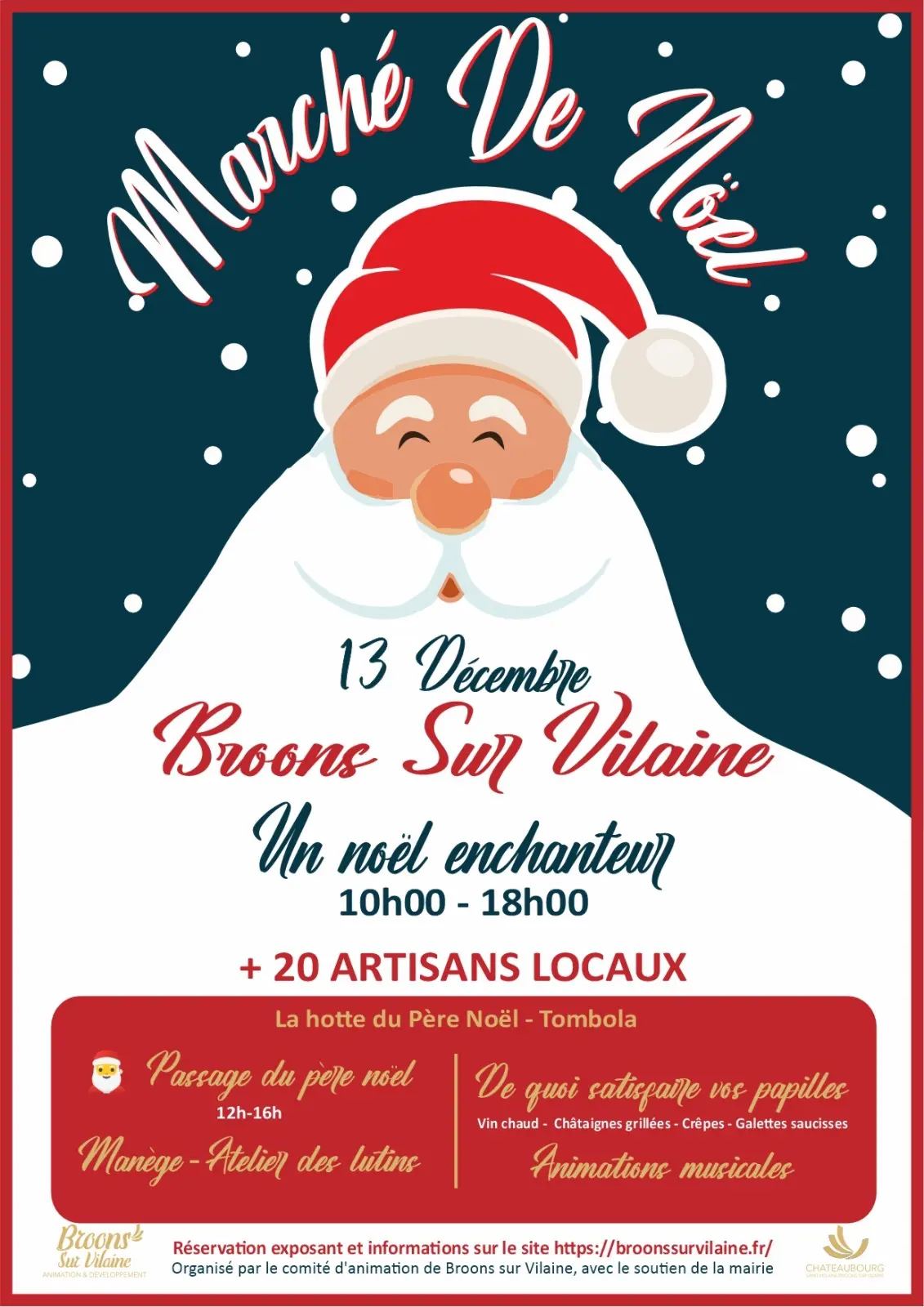 Affiche marché de Noël Broons sur Vilaine 13 décembre 2025