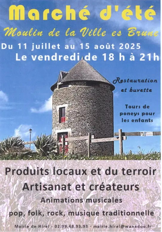 Marché été moulin ville es brune