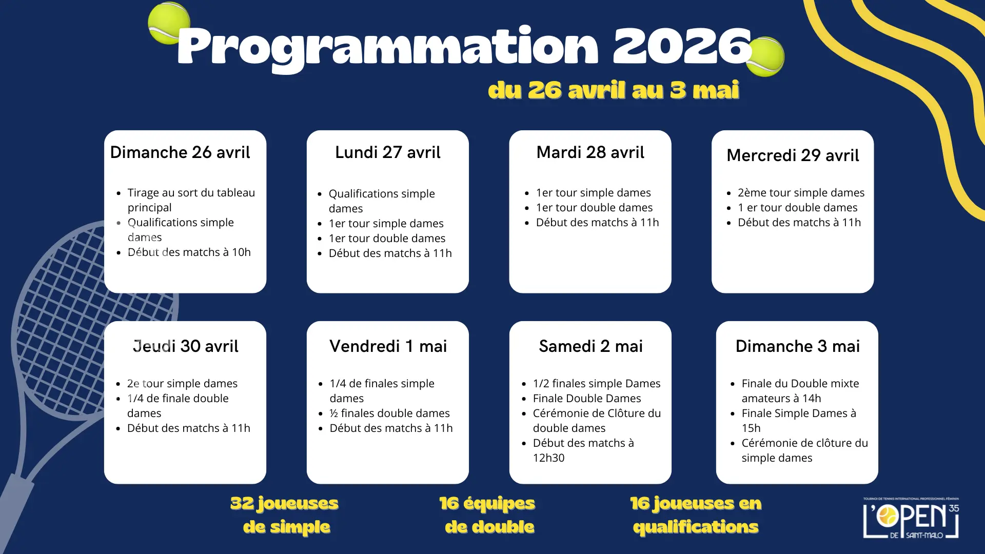 Programme 2026 OPEN SAINT-MALO
