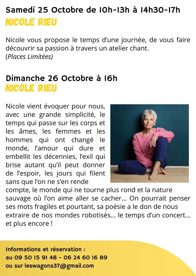 Atelier chant et concert Nicole Rieu