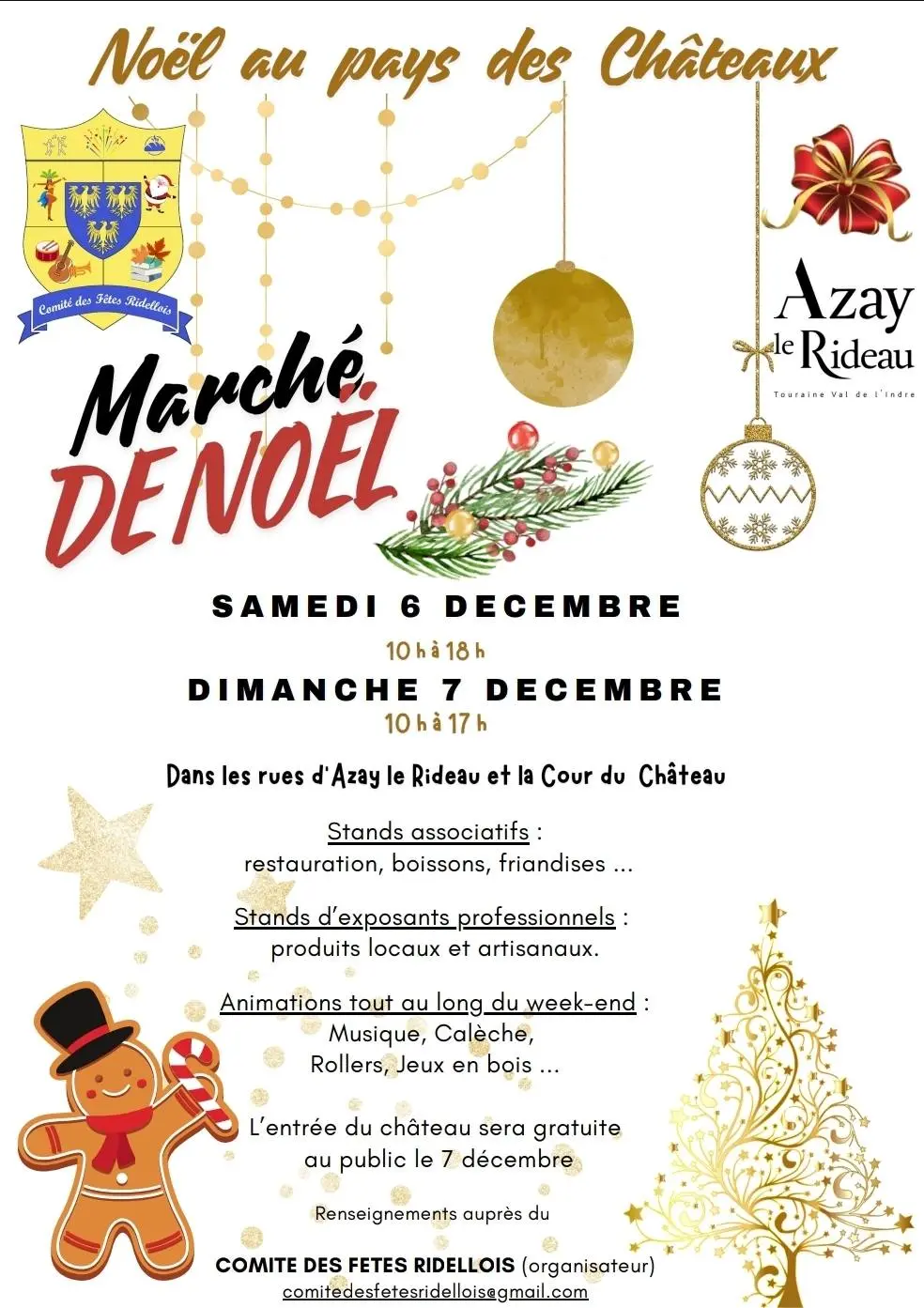Affiche marché Noël Azay