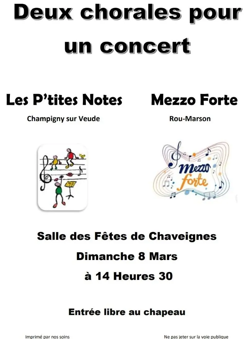 Affiche Deux Chorales pour un Concert de Chaveignes
