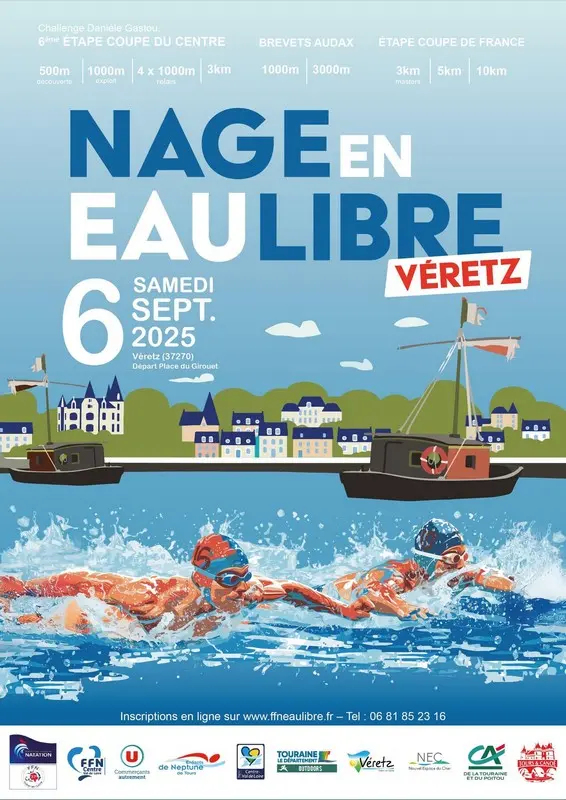 Nage en eau libre à Véretz
