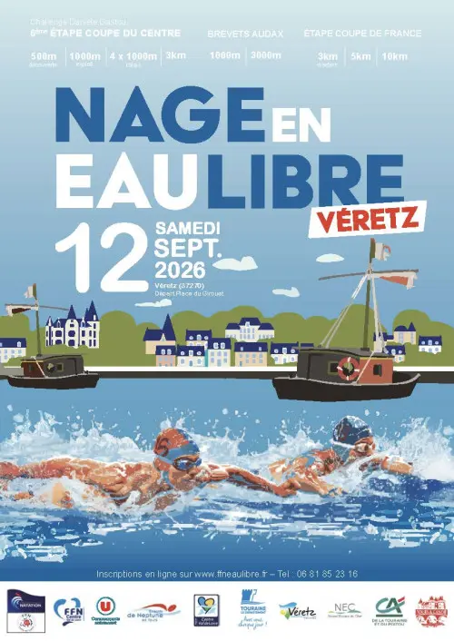 Nage en eau-libre à Véretz