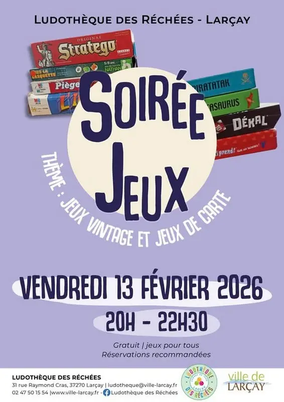 Soirée jeux Ludothèque de Larçay