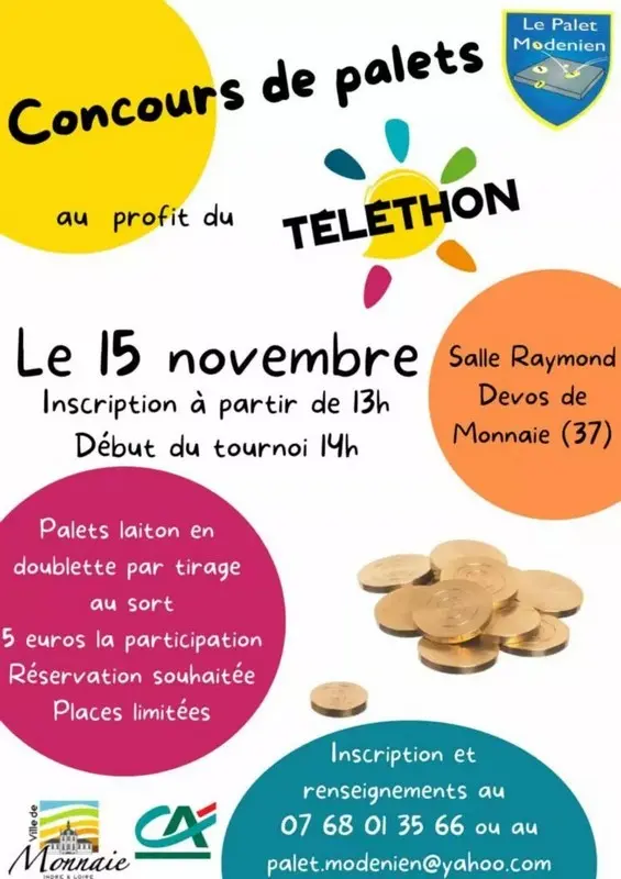Concours de palets pour le Téléthon à Monnaie