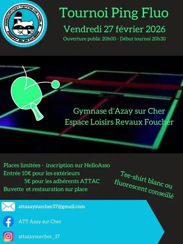 Tournoi Ping Fluo Azay-sur-Cher