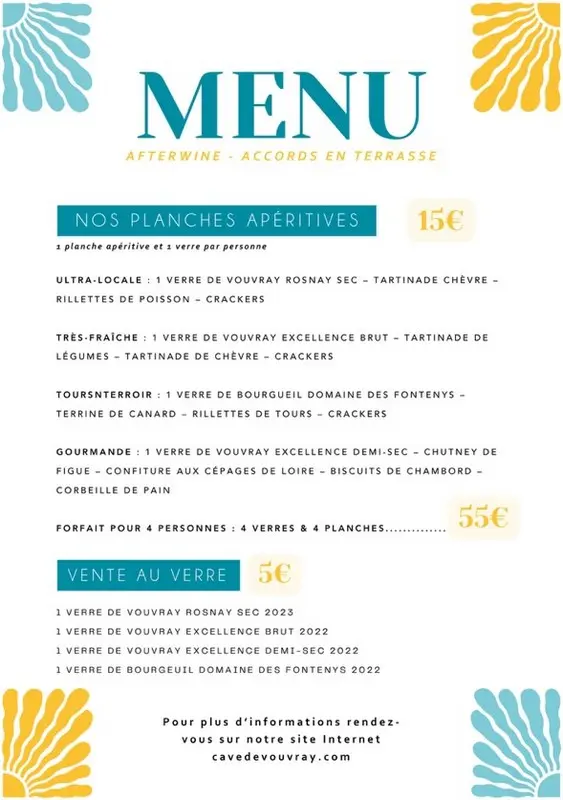 CAVE DE VOUVRAY AFTERWINE MENU