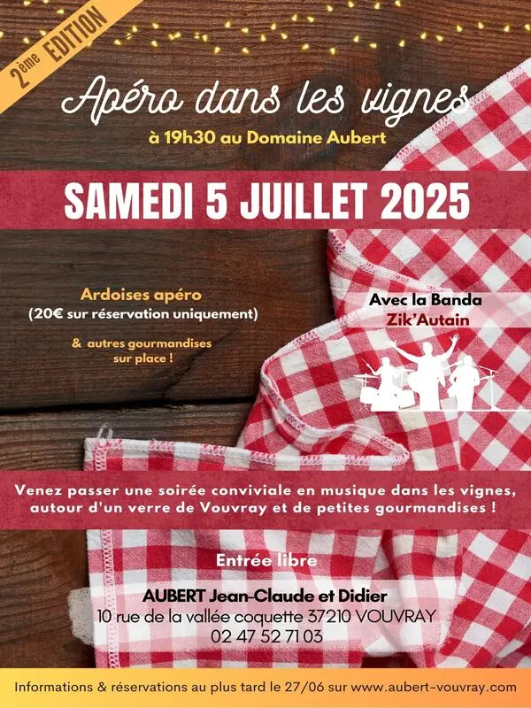 Apéro dans les vignes au Domaine Aubert Vouvray