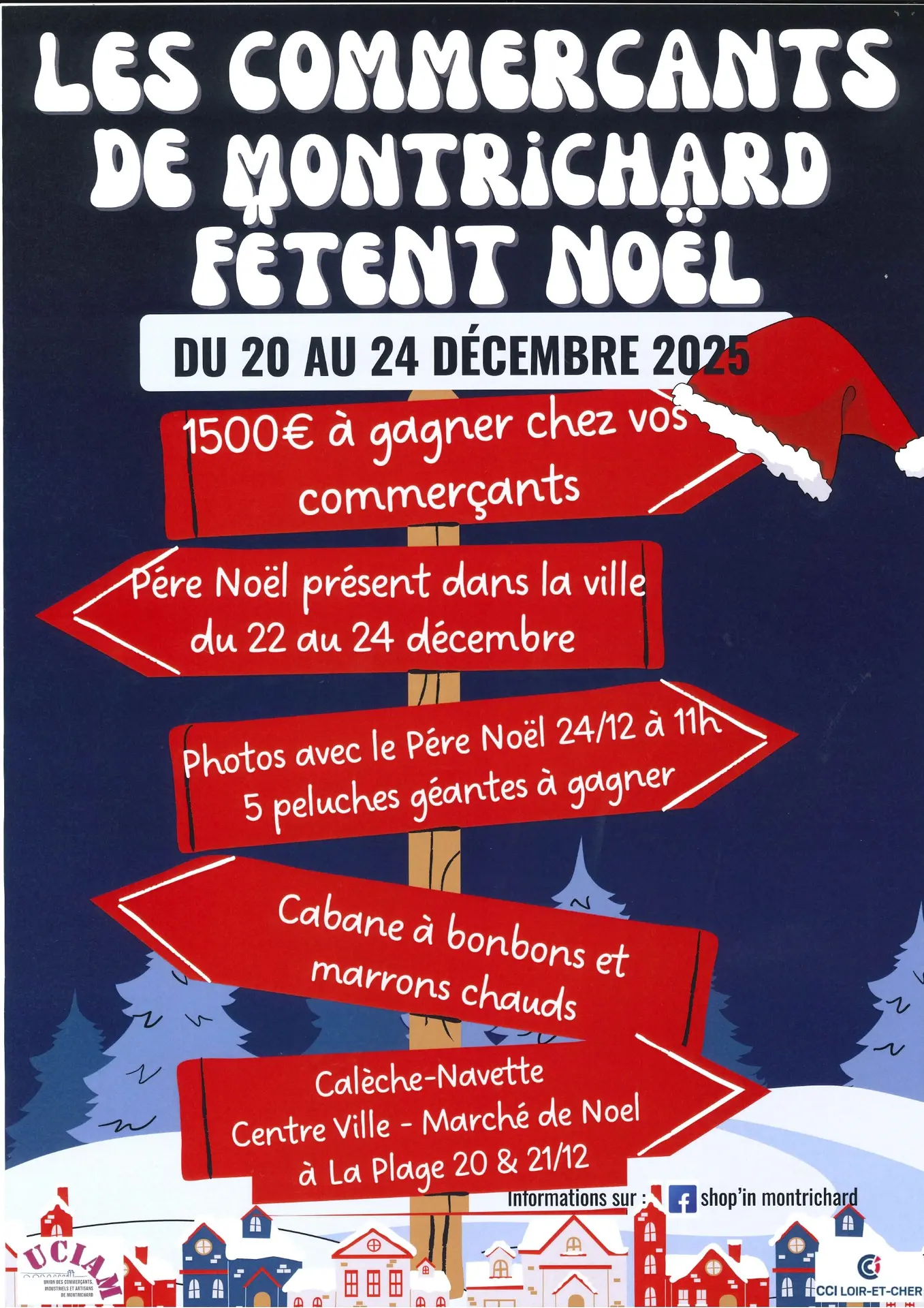 Affiche Commerçants Montrichard Noel 2025