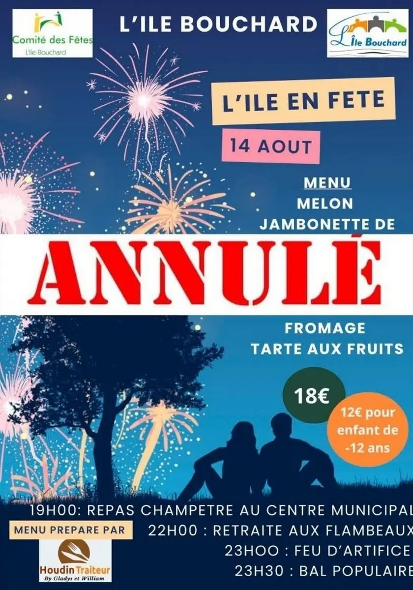 Annulation L'Ile en Fête L'Ile-Bouchard 14 août 2026