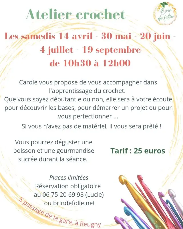 Atelier crochet Brin de Folie Reugny