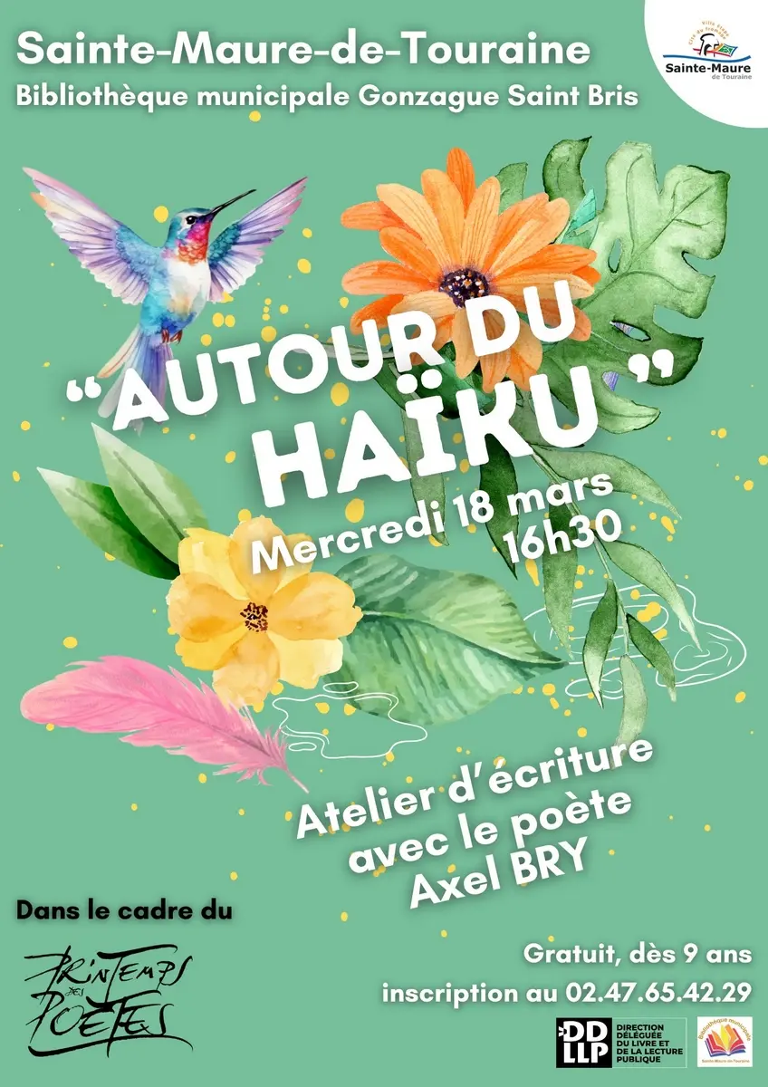 Atelier écriture haïku bibliothèque Sainte-Maure de Touraine 18 mars 2026
