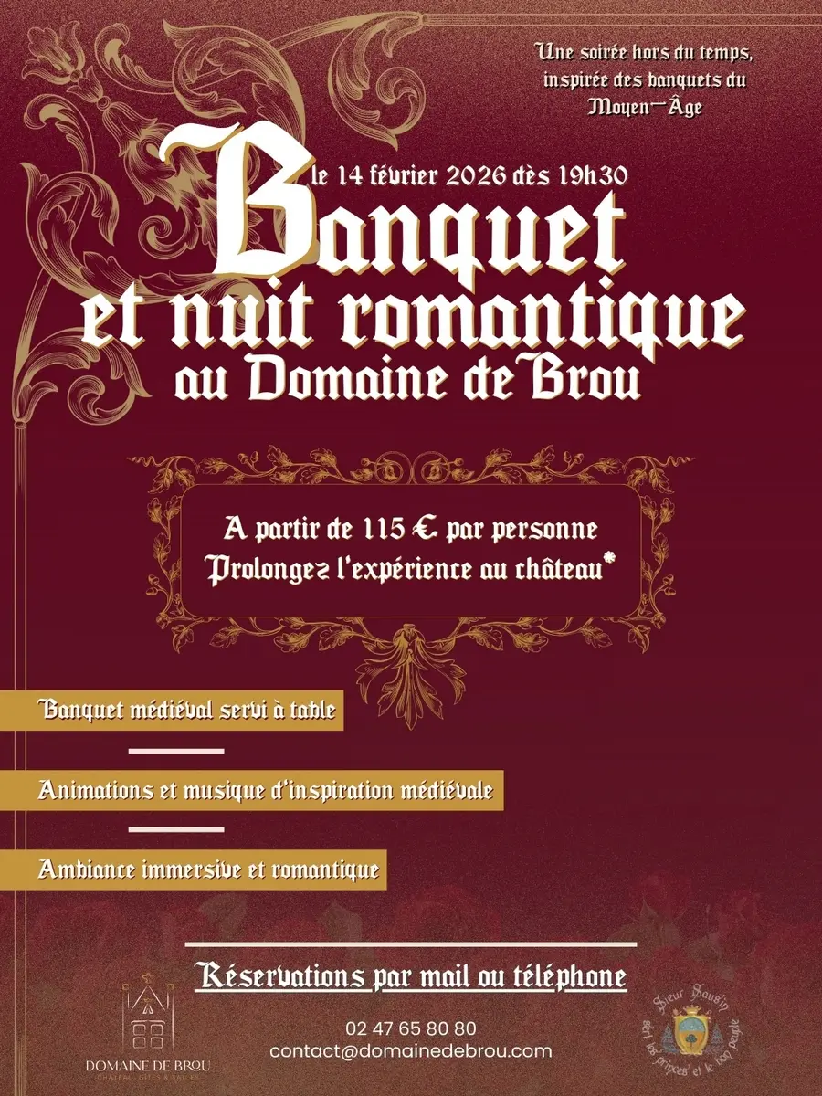 Banquet médiéval Domaine de Brou 14 février 2026