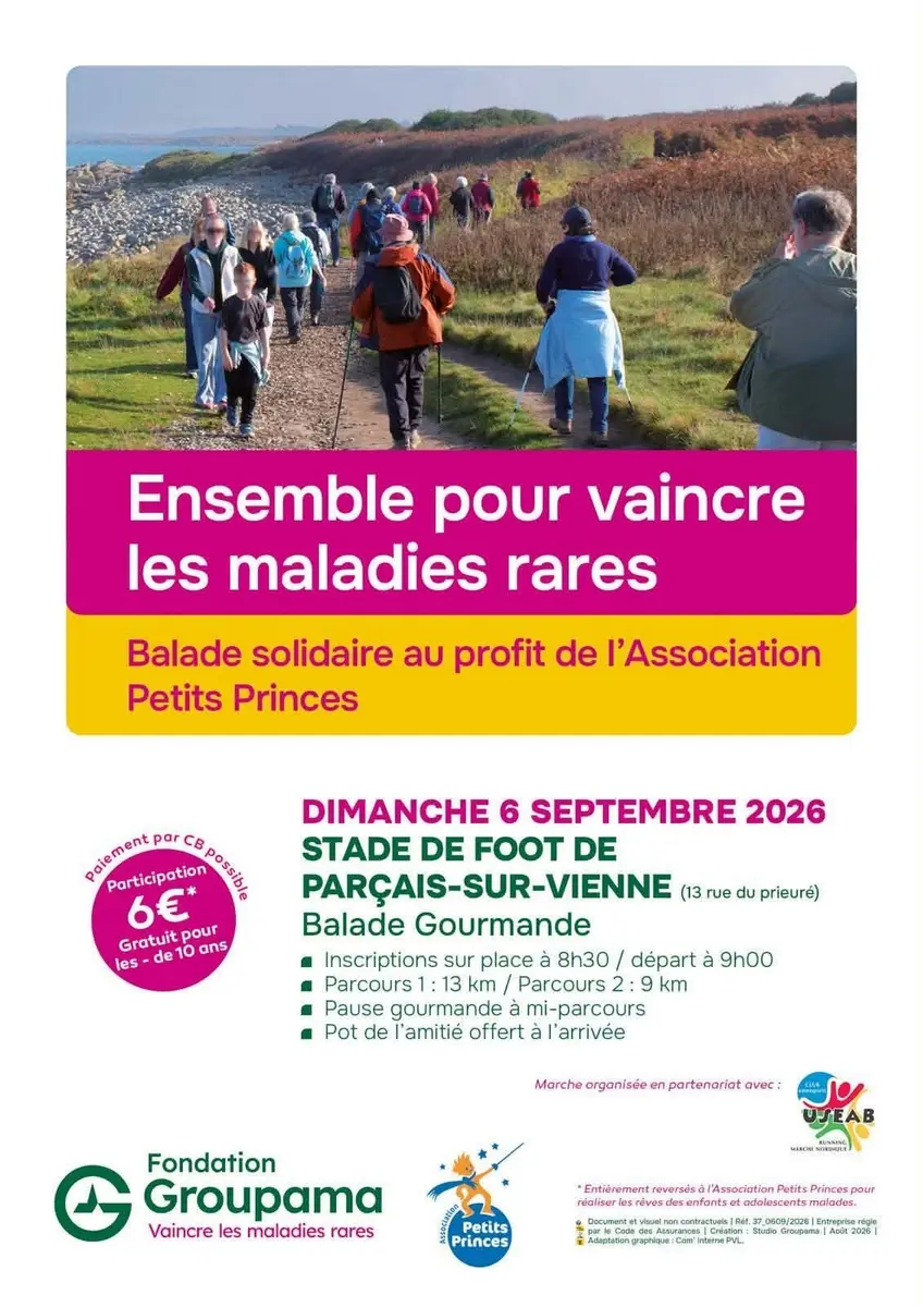 Balade solidaire Parçay-sur-Vienne 6 septembre 2026