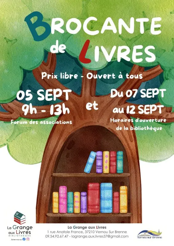Brocante de livres à Vernou-sur-Brenne